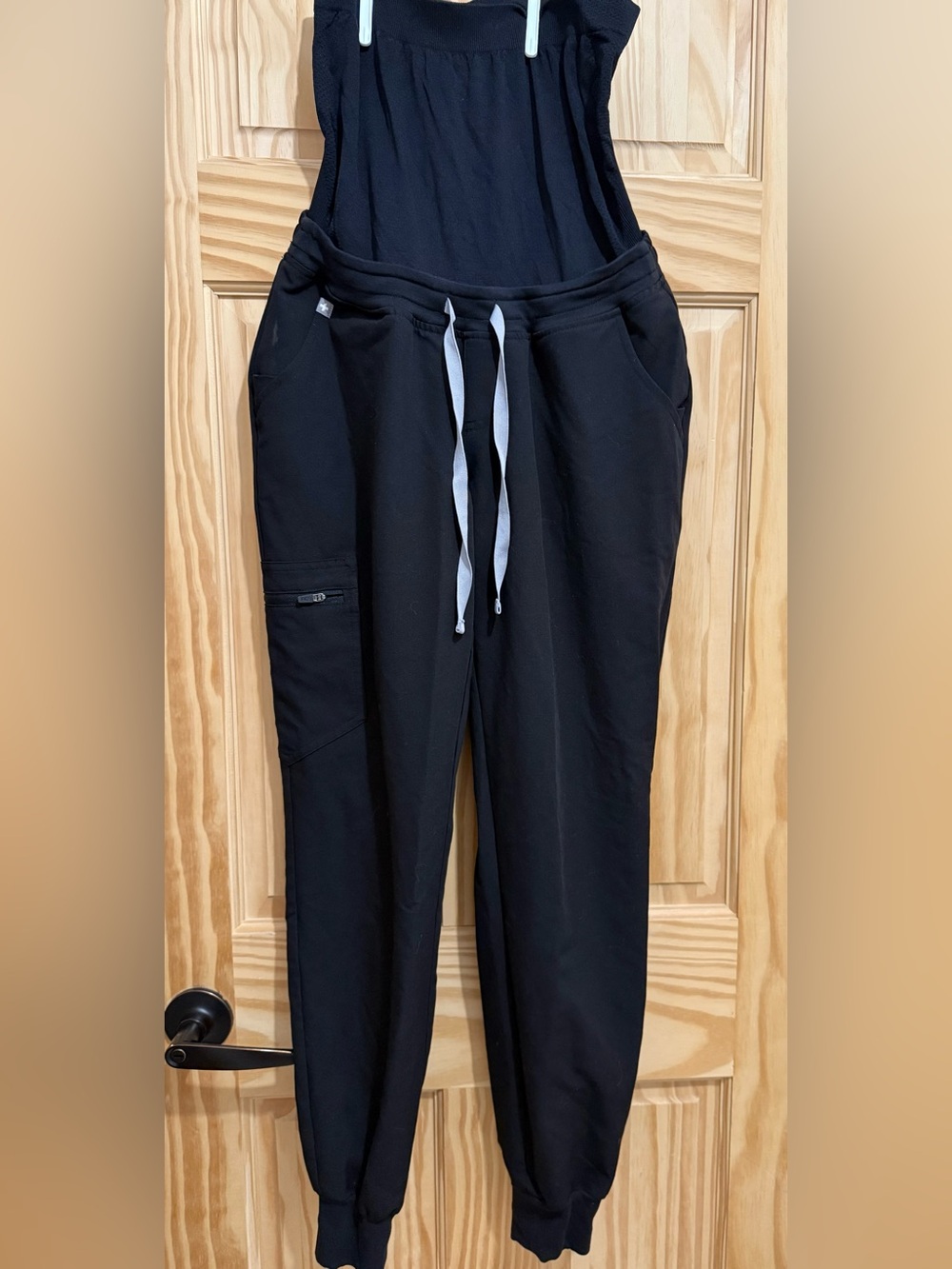 Figs maternity Black Technical Collection Top with White Label
